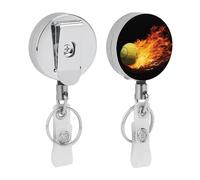 Burning Tennis Pictures retrattile badge bobina con robusta clip a coccodrillo carino infermieristica porta badge porta carte d'identità portachiavi per impiegati in ufficio, insegnanti, donne regali