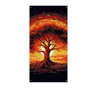 Burning Tree of Life Copertura per porta Banner Forniture per decorazioni per feste Portico Appeso Banner Personalizzazione Banner per feste di compleanno Giardino Prato