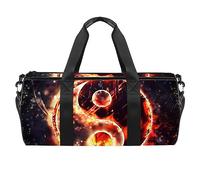 Burning Yin Yang Sign Pattern Sport Gym Bag Fitness Allenamento Duffel Bag Borsa da Viaggio Tote Borsa Attrezzature Borsa per Donne Uomini, Multicolore, 17.7x9x9 inch