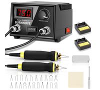 BURNNOVE Pirografo per Legno Professionale, 60W 220V con Doppia Penna, Display D