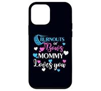 Burnouts or Bows Mommy Loves You Baby Shower Genere Reveal Custodia per iPhone 12 mini