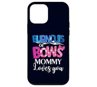 Burnouts or Bows Mommy Loves You Baby Shower Genere Reveal Custodia per iPhone 12 mini