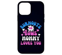 Burnouts or Bows Mommy Loves You Baby Shower Genere Reveal Custodia per iPhone 12 mini
