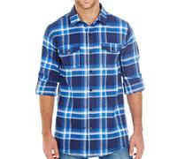 Burnside Camicia Flanella Uomo A Quadri Con 2 Tasche Sul Petto S-3XL
