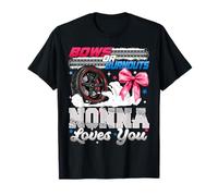 Burnuts or Bows Nonna Loves You Gender Reveal Party Maglietta