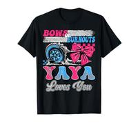 Burnuts or Bows Yaya Loves You Gender Reveal Party Maglietta