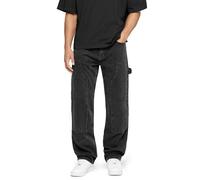 Buroc's Jeans da uomo Carpenter Straight Fit Streetwear Denim Workwear, Nero , 30W x 32L