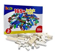 Buroku - Confezione di 165 Pezzi per la Costruzione Bianchi | Mattoncini Giocattolo Compatibili con Tutti i Marchi | Incoraggia la Creatività e l'Immaginazione | Varie Misure | Sicuro e Non Tossico