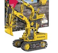 Buroku - Escavatore Robotico da Assemblare, 555 Pezzi, Plastica ABS | Motore Elettrico | Telecomando | 5 in 1 | Apprendimento STEM | Giocattolo da Costruzione | Gioco tramite App