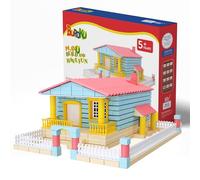 Buroku - Gioco di Costruzione Casa di Mattoni | 419 Pezzi in Plastica ABS Sicuri per Bambini | Include Pitture e Pennello | Migliora le Abilità Precoci e lo Sviluppo dell'Intelligenza