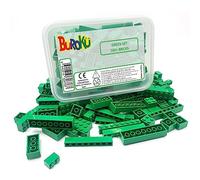 Buroku Green Set - Confezione di mattoni da costruzione verdi. 165 Pezzi. Bricks giocattolo compatibile con tutte le marche. Grandi pezzi verdi.