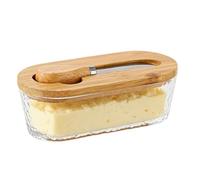 Burriera | 300ml con Coperchio e Raschietto Trasparente,Barattoli in da burro | per formaggio, verdura, frutta, ufficio, appartamento, dormitorio, ristorante, piano di lavoro, picnic
