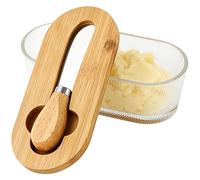 Burriera, 300ml con coperchio e raschietto vintage, Contenitore per burro e formaggio con coperchio, per formaggio, verdura, frutta, ufficio, appartamento, dormitorio, ristorante, piano di lavoro, pic