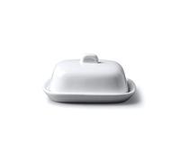 Burriera bianca con coperchio WM Bartleet & Sons, porcellana di qualità. Piatto piccolo da 10 cm con coperchio
