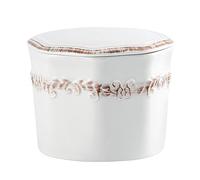Burriera bianca per bancone con linea d'acqua, contenitore per burro francese per contatore, burriera con coperchio