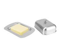 Burriera con Coperchio, Contenitore Grande in Acciaio Inox per Burro Doppio Contenitore per Alimenti da Cucina Vassoio Facile da Usare per Frigorifero