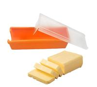 Burriera con coperchio, in silicone con coperchio e lama da taglio integrata, robusto porta burro, , per frigorifero, conservazione del burro, facile da usare