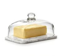Burriera con coperchio in vetro, base in marmo, da lasciare sul bancone, decorazione per la casa e la cucina per piano di lavoro