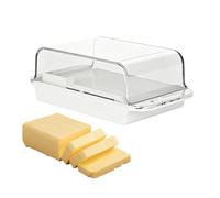 Burriera con coperchio per piano di lavoro, contenitore dispenser trasparente in stile rustico, per frigorifero, per formaggio fresco, piano di lavoro, scaffale del frigorifero, porta, frigorifero
