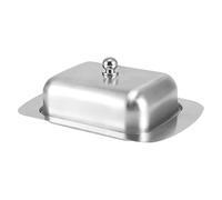 Burriera con coperchio, vassoio rettangolare con coperchio, 19 x 12 x 7 cm, contenitore per formaggi, contenitore multiuso per la casa, e i ristoranti occidentali (inossidabile)
