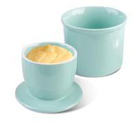 Burriera in Ceramica Portaburro: PRITOK Burriera Francese con Coperchio, Burro in Porcellana con Coperchio, in Ceramica con Coperchio per Burro Fresco e Spalmabile, per Conservare il Burro (Blu)