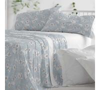 Burrito Blanco | Completo Lenzuola in Cotone | Letto da 135 cm. (+Misure Disponibili) | Design 637 | Colore Acqua (135 x 190/200 cm)