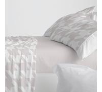 Burrito Blanco | Completo lenzuola in cotone | Letto da 180 cm. (+misure disponibili) | Design 631 | Colore quarzo (180 x 190/200 cm)