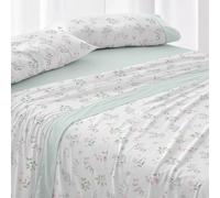 Burrito Blanco | Completo lenzuola in cotone | Letto da 90 cm. (+misure disponibili) | Design 634 | Colore acqua (90 x 190/200 cm)