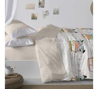 Burrito Blanco Copripiumini, Cotone, 50% Poliestere, Pietra, Ancho de 90