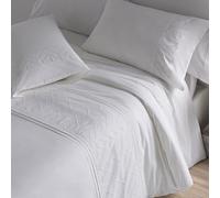 Burrito Blanco | Copripiumino in cotone ricamato | per letto da 180 cm (+ misure disponibili)| cotone percalle 200 fili | colore 400 bianco (180 x 190/200 cm)