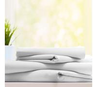 Burrito Blanco Lenzuolo sopra per ospitalità G12 Lisa 100% cotone per letto singolo da 90 x 190 fino a 90 x 200 cm | lenzuolo sopra 90, colore bianco