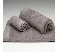 Burrito Blanco Set di asciugamani 3 pezzi | bidet 30 x 50 cm | mani 50 x 100 cm | doccia 70 x 140 cm | 100% spugna cotone | con bordo jacquard | colore grigio