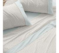 Burrito Blanco Set di Lenzuola, Cotone, 50% Poliestere, Acqua, Ancho de 150 a 160