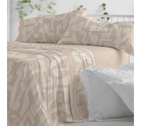 Burrito Blanco Set di Lenzuola, Cotone, 50% Poliestere, Argilla, Ancho de 105
