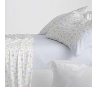 Burrito Blanco Set di Lenzuola, Cotone, 50% Poliestere, Cielo, Ancho de 135