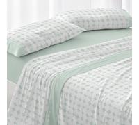 Burrito Blanco Set di Lenzuola, Cotone, 50% Poliestere, Menta, Ancho de 150 a 160