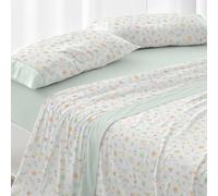 Burrito Blanco Set di Lenzuola, Cotone, 50% Poliestere, Menta, Ancho de 150 a 160