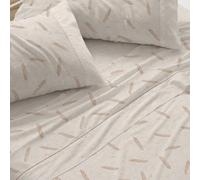 Burrito Blanco Set di Lenzuola, Cotone, 50% Poliestere, Sabbia, Ancho de 150 a 160