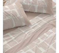 Burrito Blanco Set di Lenzuola, Cotone, Argilla, Ancho de 135