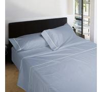 Burrito Blanco | Set di lenzuola | misto cotone | per letto singolo da 80 cm (+ misure disponibili) | 3 pezzi (sopra, federa per cuscino e lenzuolo con angoli) | colore celeste 241 (80 x 190/200 cm)