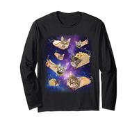 Burrito Gatto e Taco Gatto Spazio Galaxy Meme Tacocat Silly Maglia a Manica