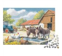 burro 1000pcs Thick Cardboard Arte del campo de la granja Jigsaw Puzzle Adults Impossible Hard Challenge Home Decoration for Holiday Events 52x38cm/1000pcs