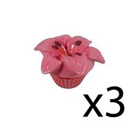 Burro Cacao Fiore Profumato Floreale Lucido Idratante Nutriente Pot Rosa Lily x3