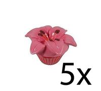 Burro Cacao Fiore Profumato Floreale Lucido Idratante Nutriente Pot Rosa Lily x5