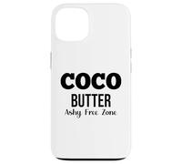 Burro di cocco Zona franca di cenere Testo semplice nero Custodia per iPhone 13