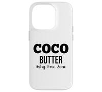 Burro di cocco Zona franca di cenere Testo semplice nero Custodia per iPhone 14 Pro