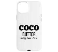 Burro di cocco Zona franca di cenere Testo semplice nero Custodia per iPhone 15 Plus
