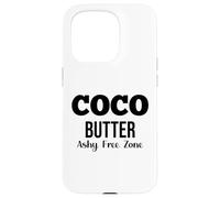 Burro di cocco Zona franca di cenere Testo semplice nero Custodia per iPhone 15 Pro