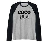 Burro di Cocco Zona Franca di Cenere Testo Semplice Nero Maglia con Maniche Raglan