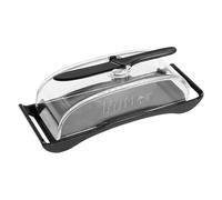Burro Keeper - Vassoio da portata coperto con coperchio trasparente, contenitore per burro con misure di taglio, per frutta e formaggio, freschezza ermetica, guida alle misurazioni integrata, include